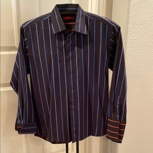 Report Blue and Black Dress Shirt with Timeless Elegance